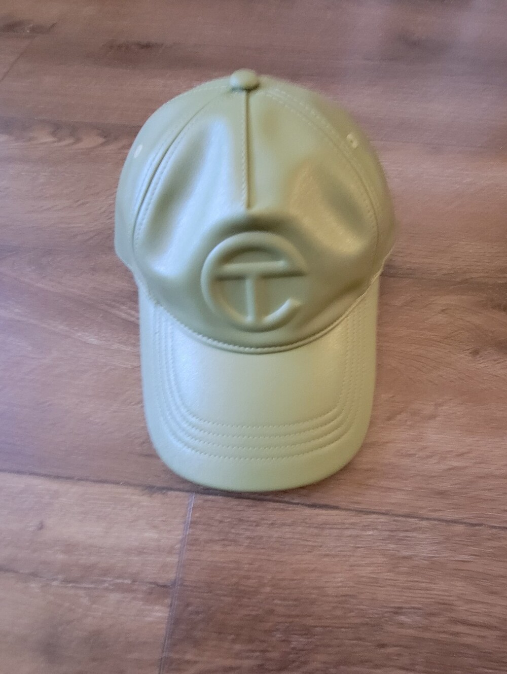 Telfar Kids Faux-Leather Baseball Hat in Olive